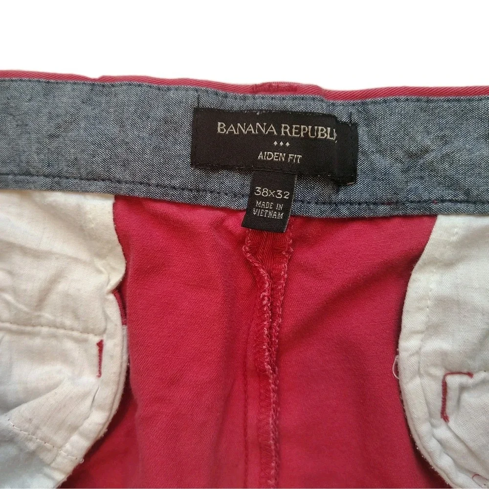 Banana Republic Pants Mens 38x32 Aiden Chino‎ Fit Salmon Pink Cotton A4